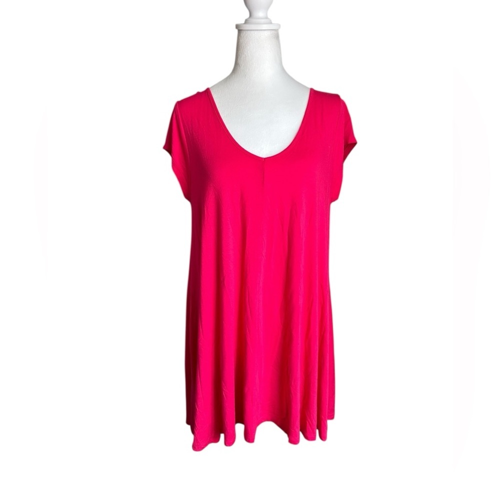 Strazzi Women's Pink V-neck Tunic Super Soft Top Size M